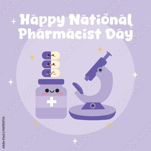 National pharmacist day vector design for celebration. Suitable for flat design graphic illustration for social media ads, flyer design, flat illustration, banner, template, poster, etc