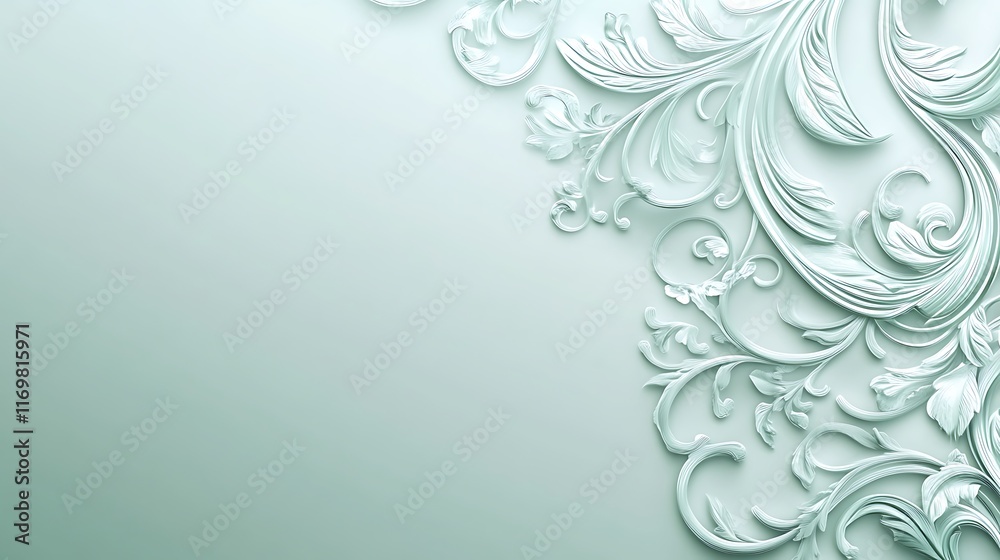 Elegant Pale Green Floral Ornament Design Elegant Pale Green Floral Ornament Design