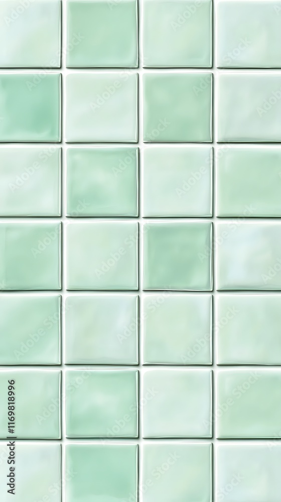 Thirty Light Green Glossy Square Tiles Thirty Light Green Glossy Square Tiles
