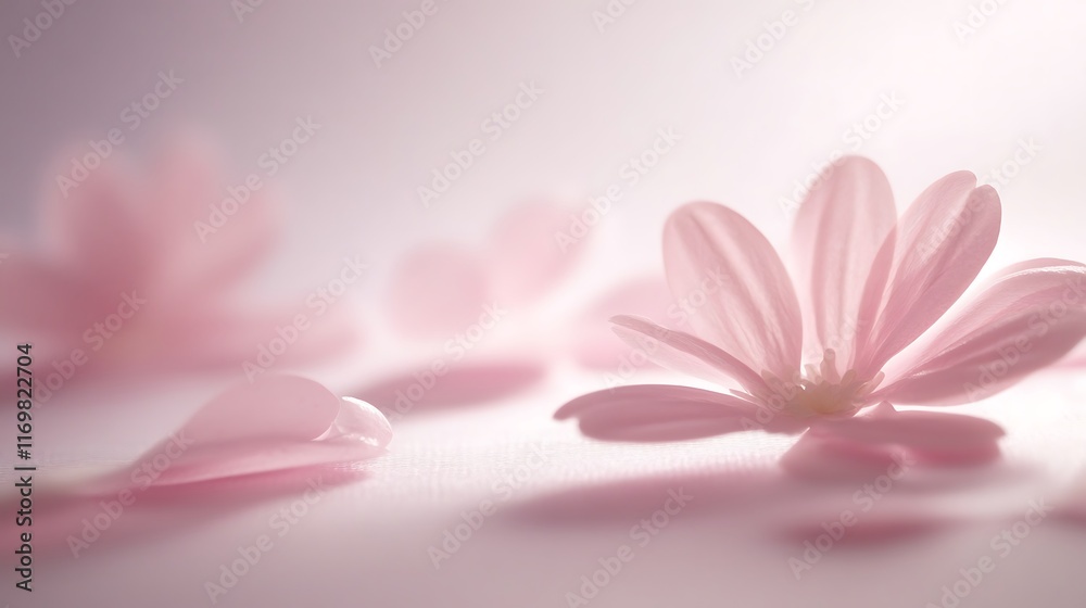Delicate Pink Flower Petals Softly Scattered Delicate Pink Flower Petals Softly Scattered