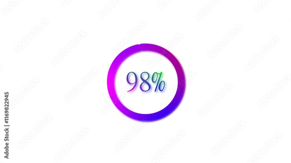 Vibrant and Dynamic Countdown Circle: A Bold Journey from 1% to 100% Vibrant and Dynamic Countdown Circle: A Bold Journey from 1% to 100%