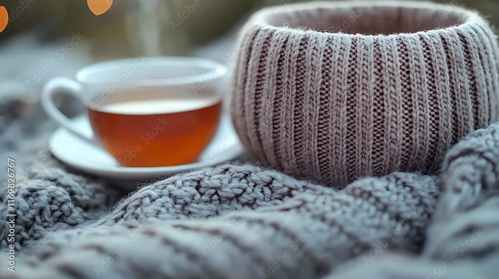 Cozy Knitted Tea Time in Autumn Cozy Knitted Tea Time in Autumn