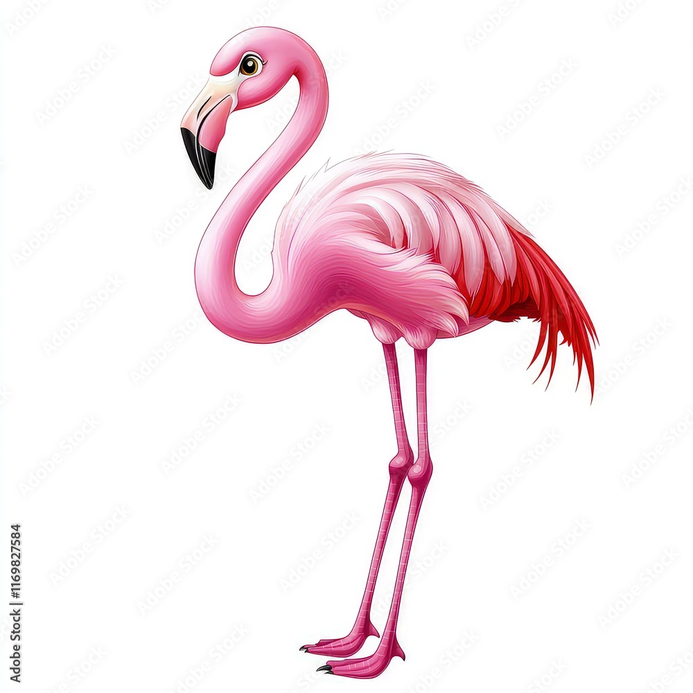 Fototapeta premium Flamingo isolated on white background