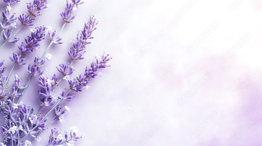Obraz premium Lavender Flowers on a Soft Purple Background