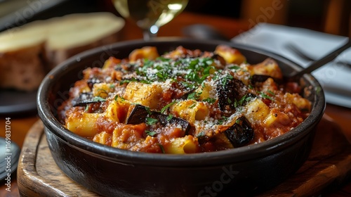 A Cozy Italian Trattoria Experience: Savory Rigatoni alla Norma Full of Flavor and Tradition