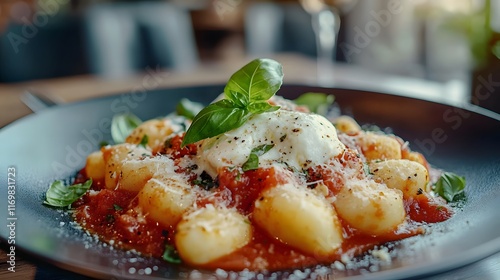 A Delightful Exposition of Gnocchi alla Sorrentina Served with Fresh Basil and Cheese