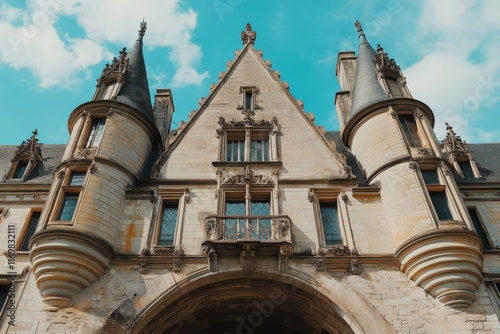 The Chateau Royal de Blois, France: A medieval castle resembling a palace in the Loire Valley in summer. photo