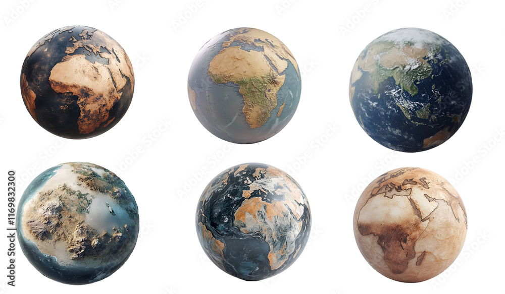Photorealistic Globe Isolated on White Background Photorealistic Globe Isolated on White Background