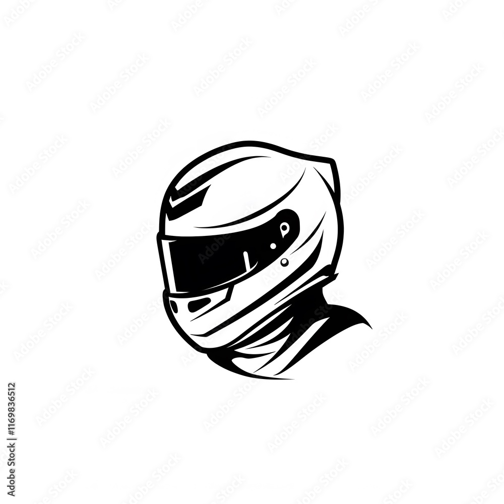 Fototapeta premium Racing Driver Profile Wearing Protective Helmet