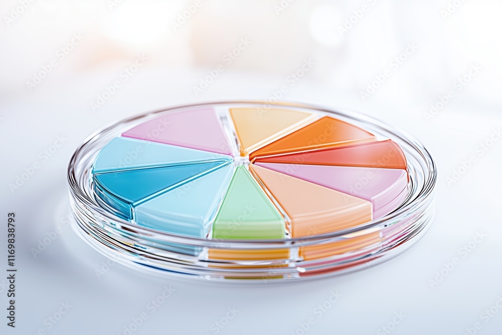 Fototapeta premium Circular Pie Chart with Transparent Slices