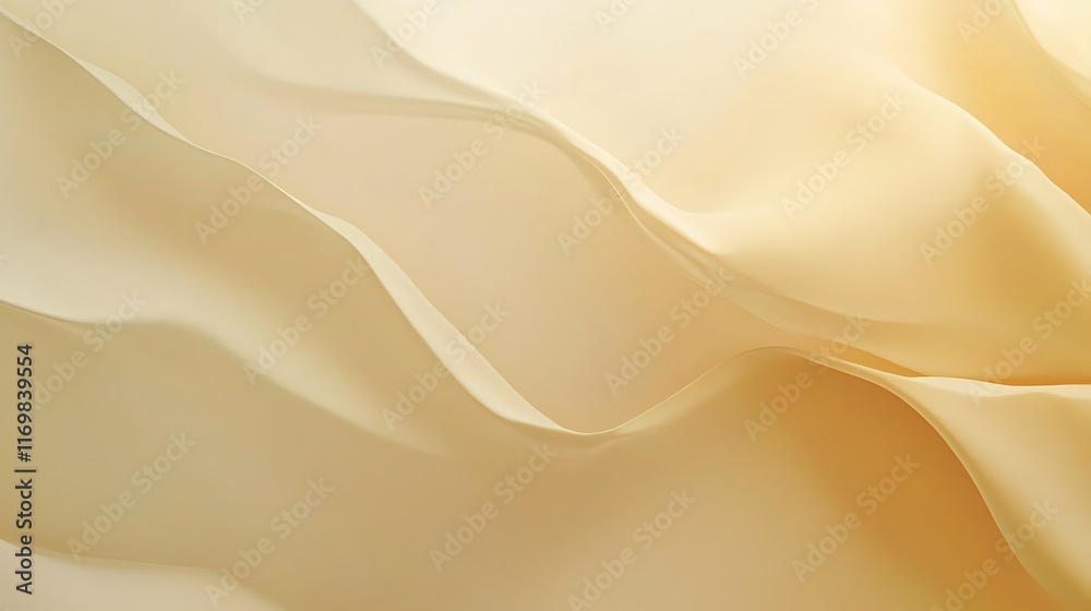 Obraz premium Abstract Beige Draped Fabric Soft Waves Background