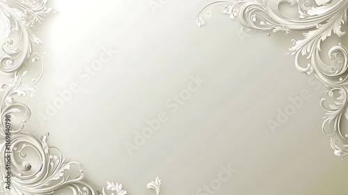 Elegant White Floral Frame Design Background