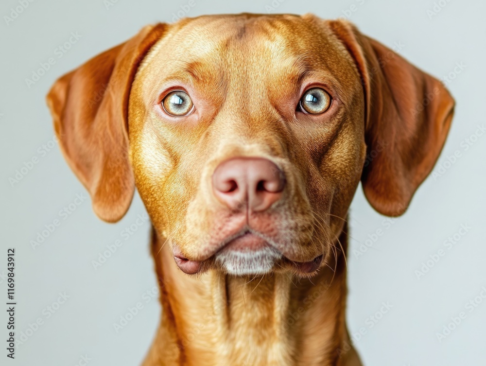 Close up photo of a friendly looking golden retriever dog with blue eyes. Close up photo of a friendly looking golden retriever dog with blue eyes.