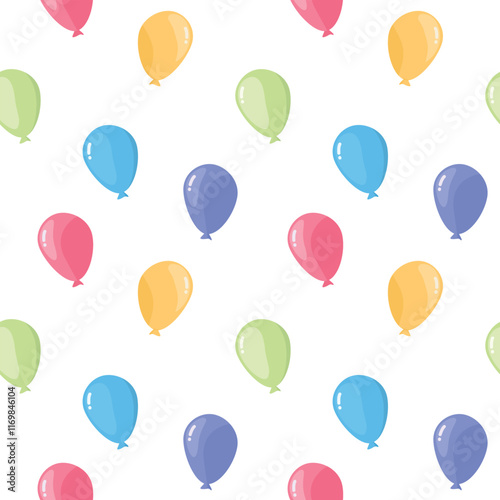 colorful balloons seamless pattern for cards, wallpaper, nursery decoration, and wrapping paper