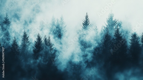 Charred Forest Area with Smoke and High Contrast