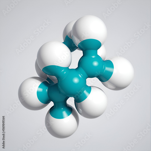 Octafluoropropane perfluorocarbon molecule. 3D rendering. photo