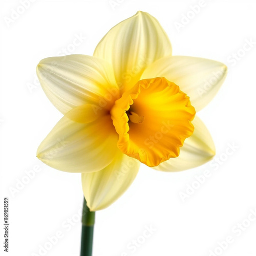 Beautiful daffodil flower clpart, with isolated on white background 