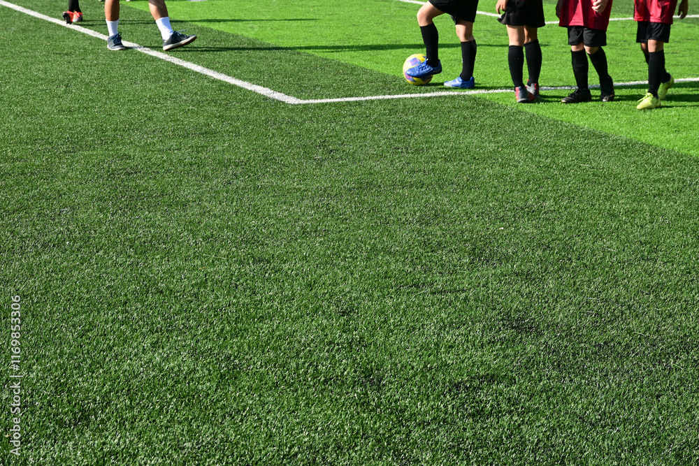 training of soccer on green grass artificial training of soccer on green grass artificial