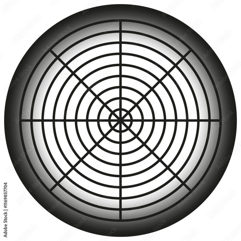 Black target graphic. Concentric ring illustration. Precision circle design. Vector icon. Black target graphic. Concentric ring illustration. Precision circle design. Vector icon.