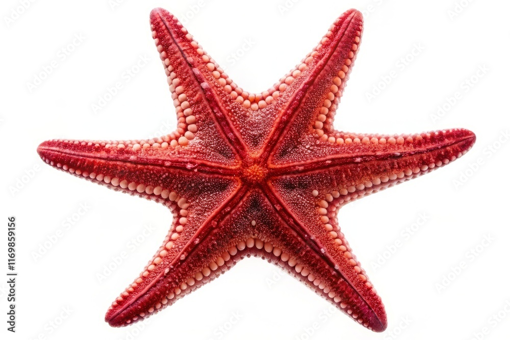Red Starfish Underside, Isolated on  Background - High-Resolution  Stock Photo