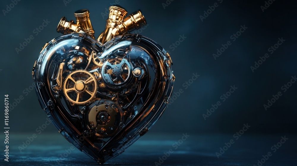 A captivating image of an intricate clockwork mechanism in the shape of a heart showcasing the beauty and complexity of steampunk inspired industrial design and engineering A captivating image of an intricate clockwork mechanism in the shape of a heart showcasing the beauty and complexity of steampunk inspired industrial design and engineering