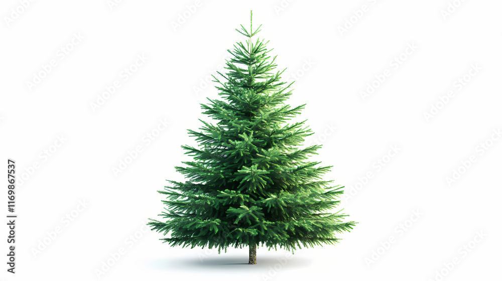 Christmas tree isolated on white. Evergreen. Illustration Christmas tree isolated on white. Evergreen. Illustration