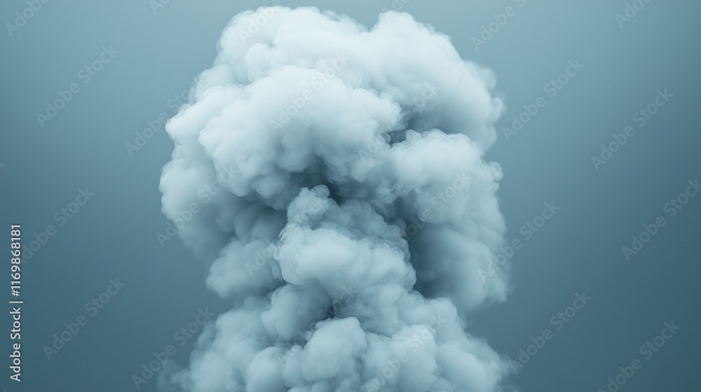 Abstract dense cloud of white smoke rising against a soft blue background Minimalist atmospheric composition with focus on texture and movement Concept of air, vapor, and natural elements Abstract dense cloud of white smoke rising against a soft blue background Minimalist atmospheric composition with focus on texture and movement Concept of air, vapor, and natural elements