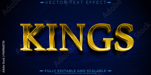King editable text effect, editable gold and chivalry text style