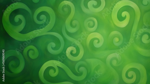Emerald Green Swirling Patterns for St. Patrick's Day Celebrations in Vibrant Abstract Design Background