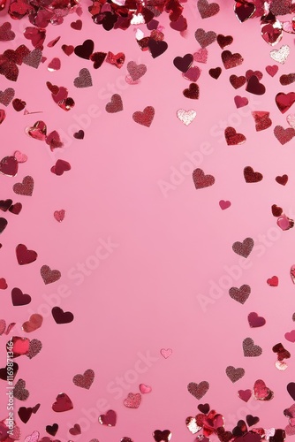 Valentine’s Day greeting card background template with heart shape
