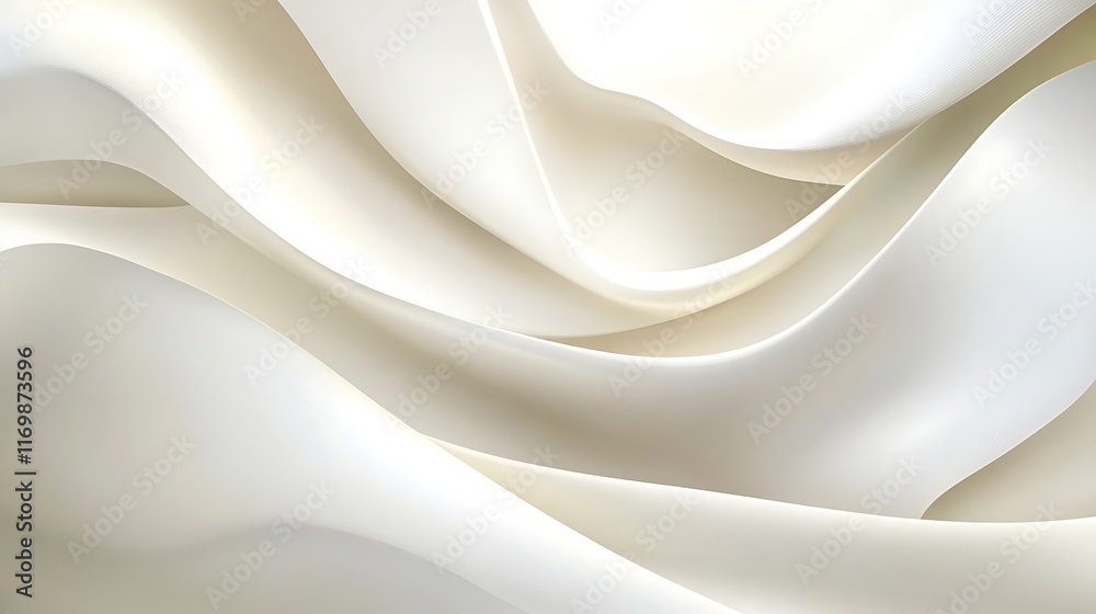Obraz premium Abstract Cream Colored Fabric Waves Design