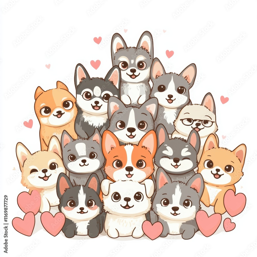 Obraz premium Cute cats for Valentine’s Day greeting card design