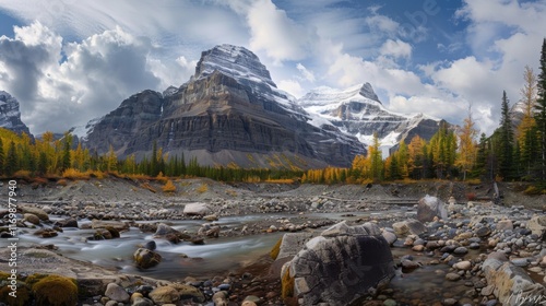 Autumn Panorama of Mountain Landscapes photo