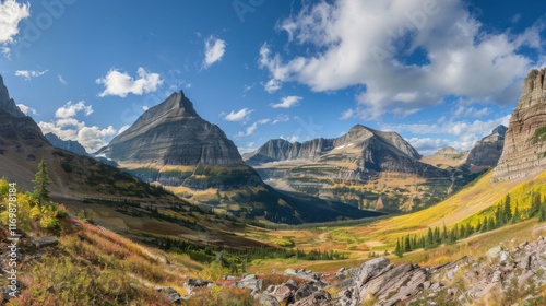 Autumn Panorama of Mountain Landscapes photo