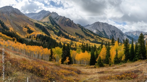 Autumn Panorama of Mountain Landscapes photo