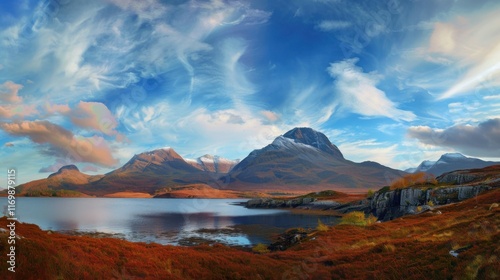 Autumn Panorama of Mountain Landscapes photo