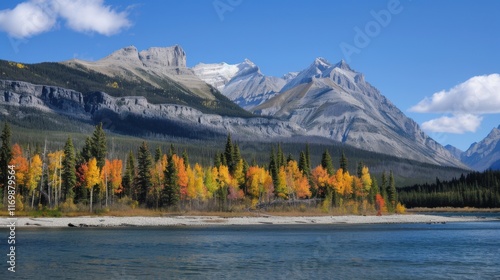 Autumn Panorama of Mountain Landscapes photo