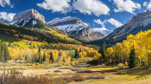 Autumn Panorama of Mountain Landscapes photo