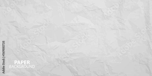 Glued paper wrinkled effect, vector realistic paper background. 
