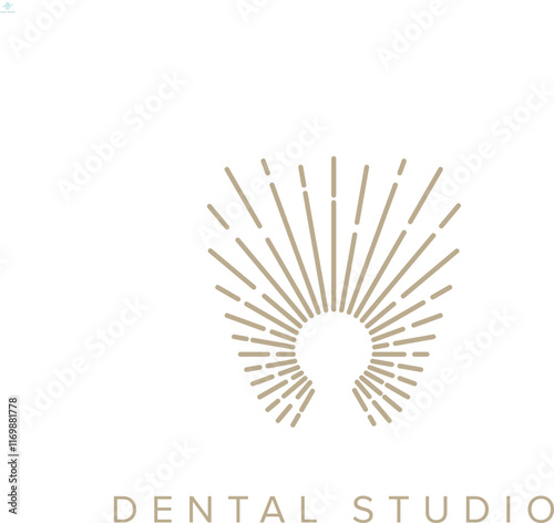 Tooth line art logo design