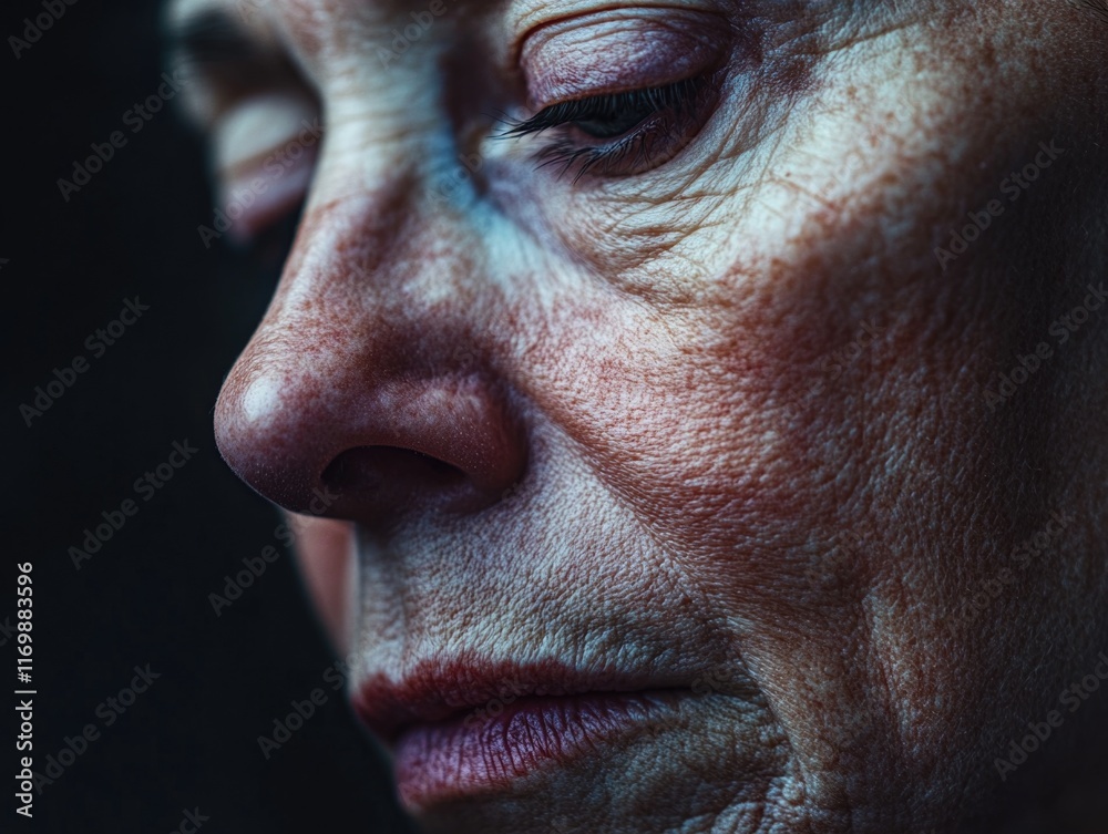 Fototapeta premium An older woman contemplating something with a thoughtful look on her face.