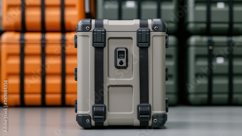 Stylish Durable Storage Case in a Modern Warehouse Environment