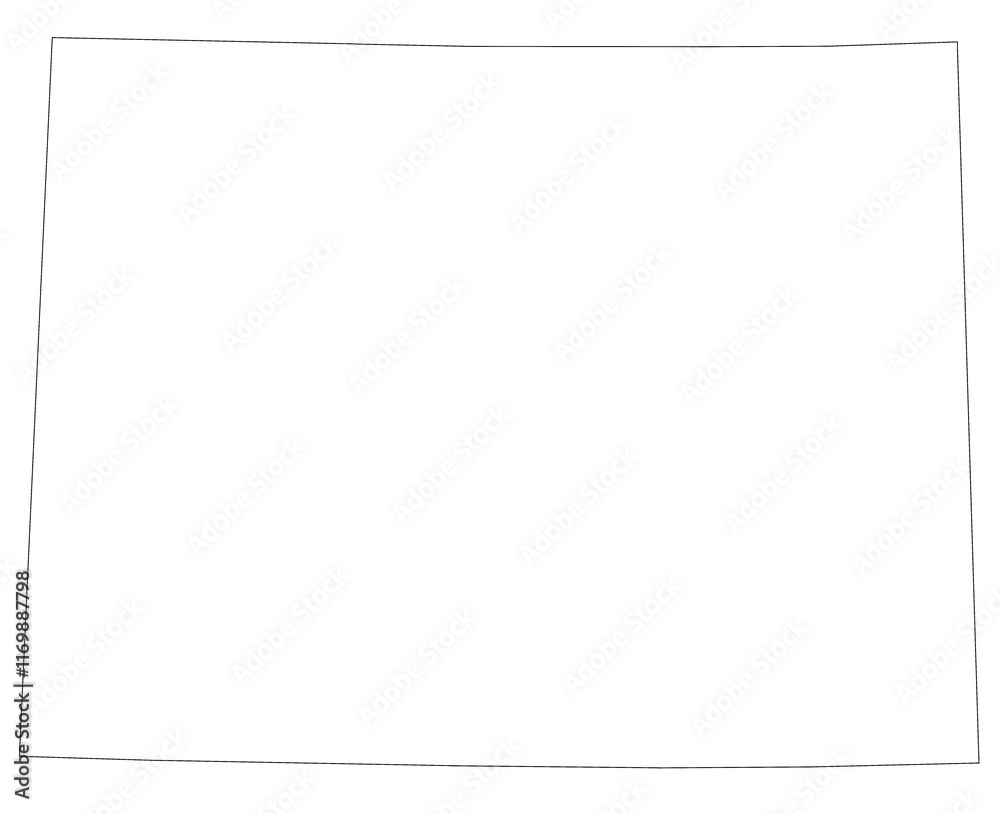 Obraz premium Wyoming map. High detailed illustration map - outline Wyoming State Map