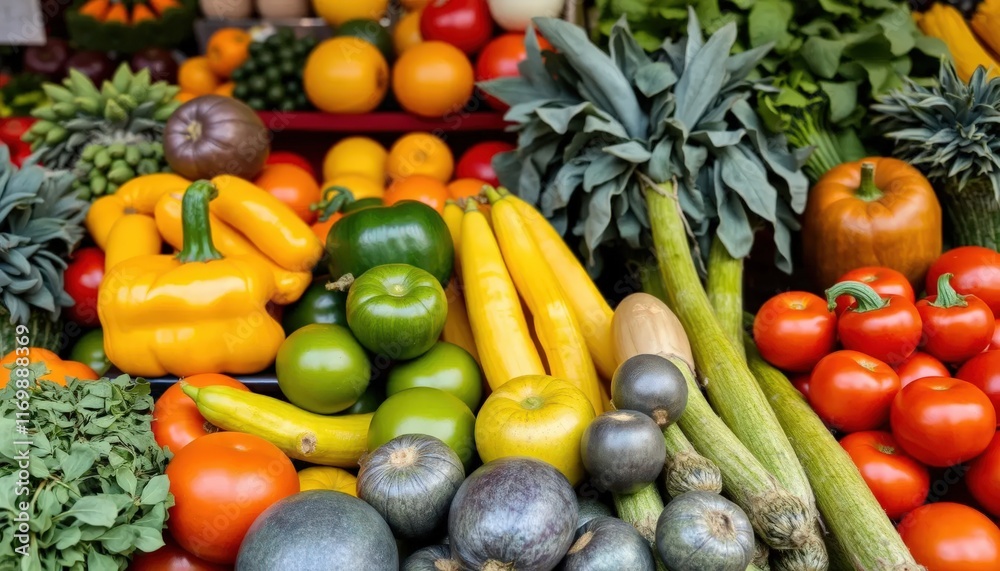 Colorful Bounty of Fresh Fruits and Vegetables Colorful Bounty of Fresh Fruits and Vegetables