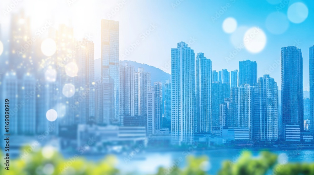 Fototapeta premium Bright Cityscape with Environmental Focus and Textures