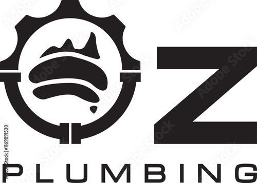 simle black silhuette australia plumbing vector icon logo design