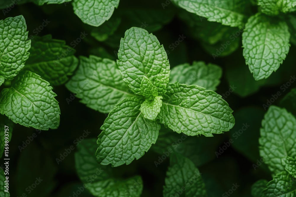 The vibrant green leaves of a mint plant with visible veins and a glossy surface, symbolizing freshness and health. The vibrant green leaves of a mint plant with visible veins and a glossy surface, symbolizing freshness and health.