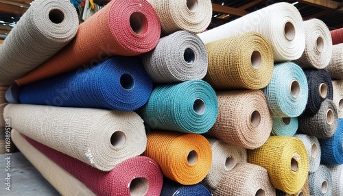 Fabric yarn polyester line pattern industrial fashion