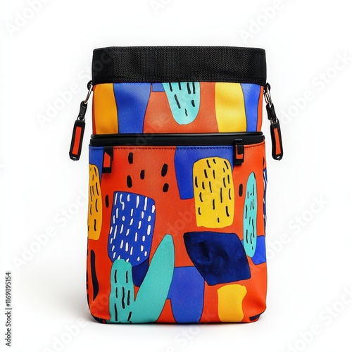 Colorful Abstract Patterned Bag with Vibrant Shapes and Design