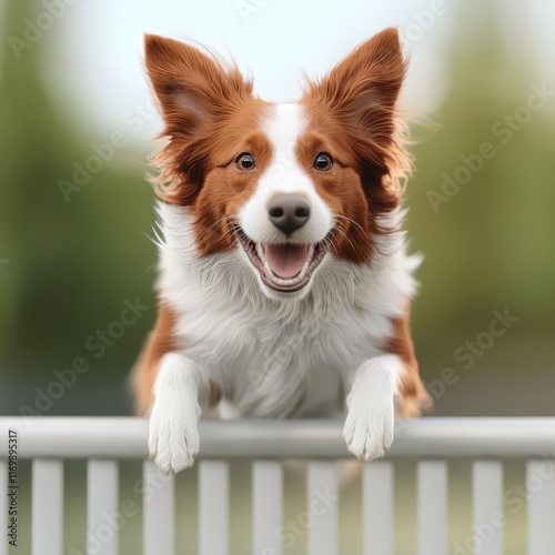 Happy Border Collie Dog Portrait with Playful Expression Outdoors